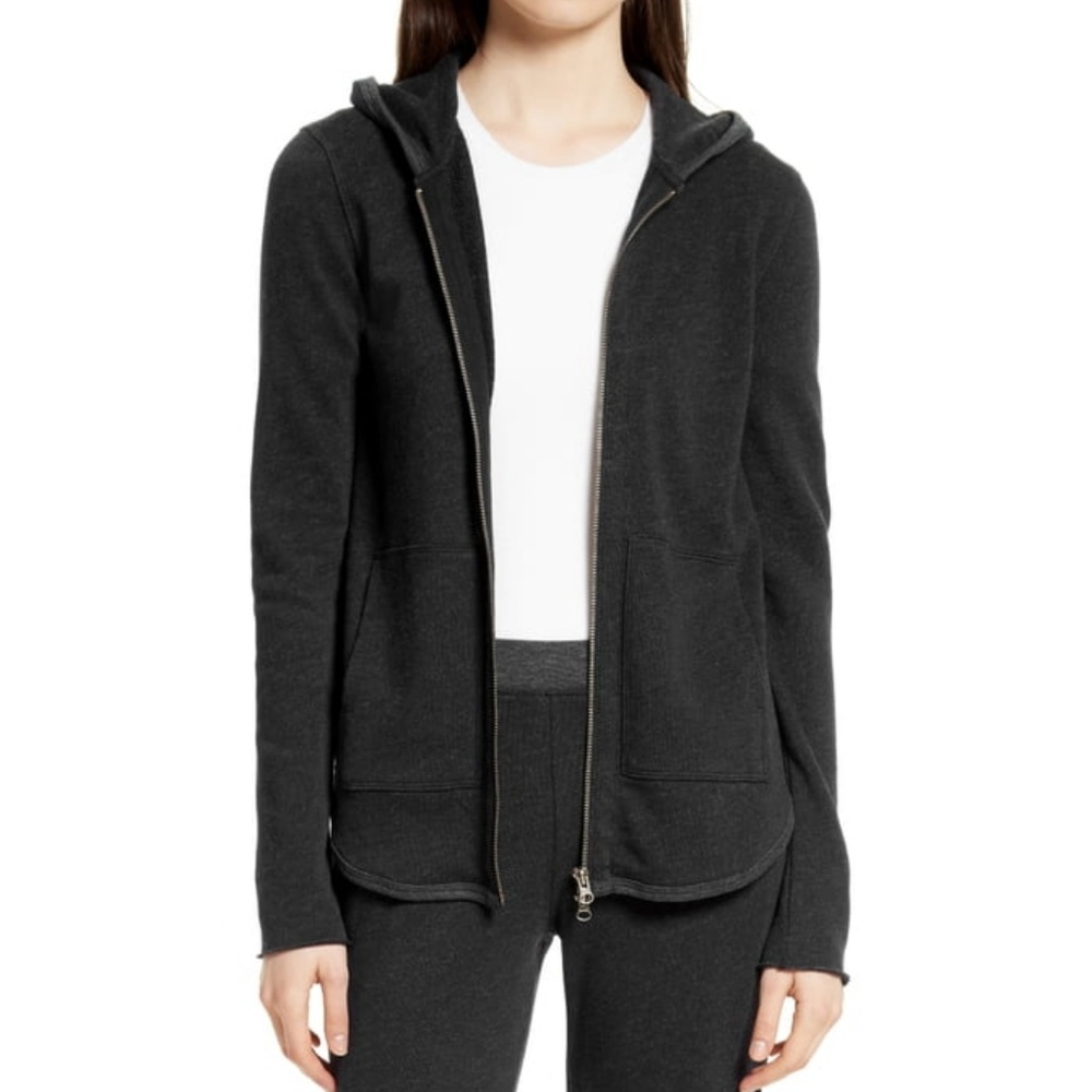 ATM Anthony Thomas Melillo Gray Black Hoodie Zip